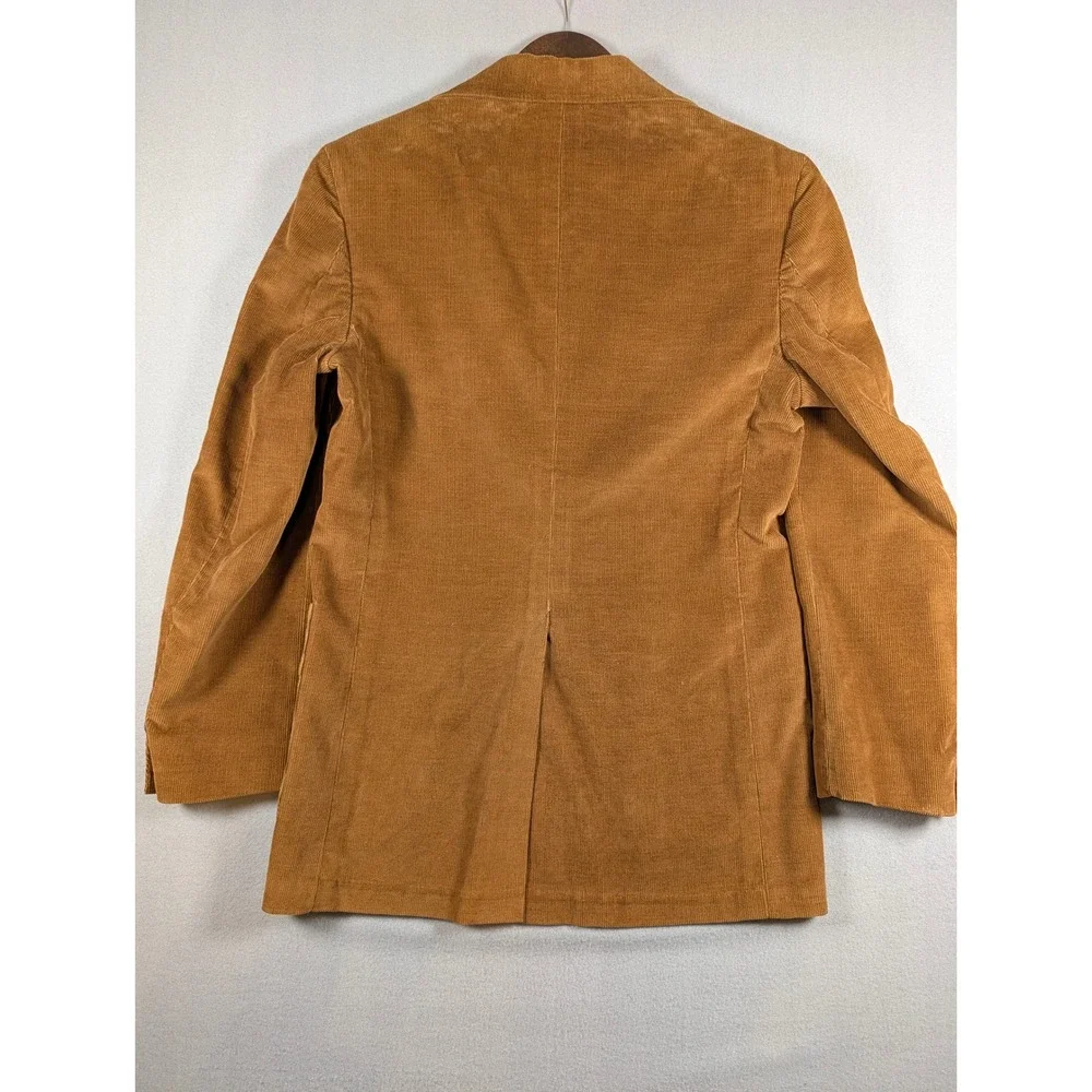 Vintage Haggar Mens Corduroy Blazer Brown 2 Button Sport Coat Jacket Size 38